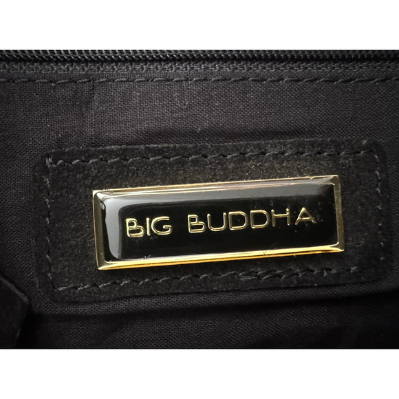 Big Buddha Shoulder Crossbody Bag Black Suede Fringe Gold Beaded Bohemian - NWT - Picture 5 of 14
